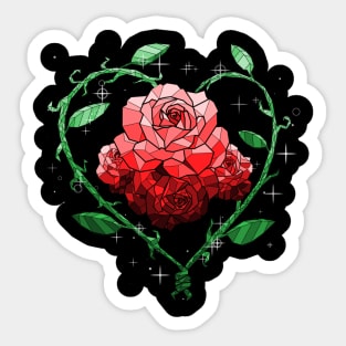 Red Crystal Flower Sticker